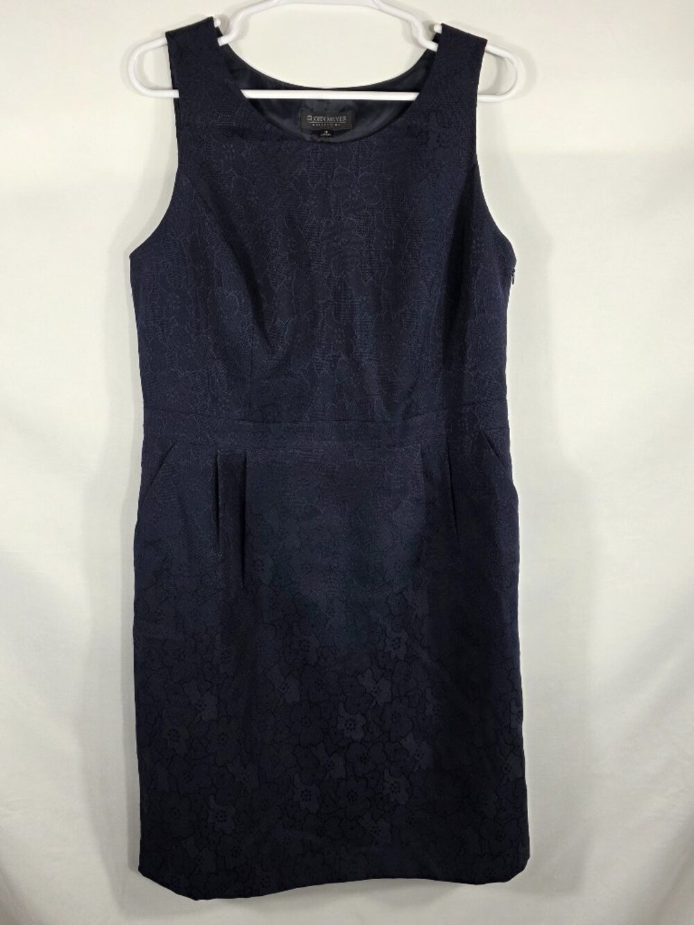 John Meyer Sleeveless Black Floral Jacquard Dress Women's Size 14